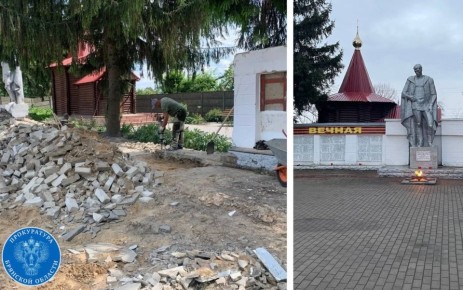 По требованию прокуратуры памятник Великой Отечественной войны приводят в порядок
