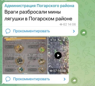В Погарском районе разбросаны мины