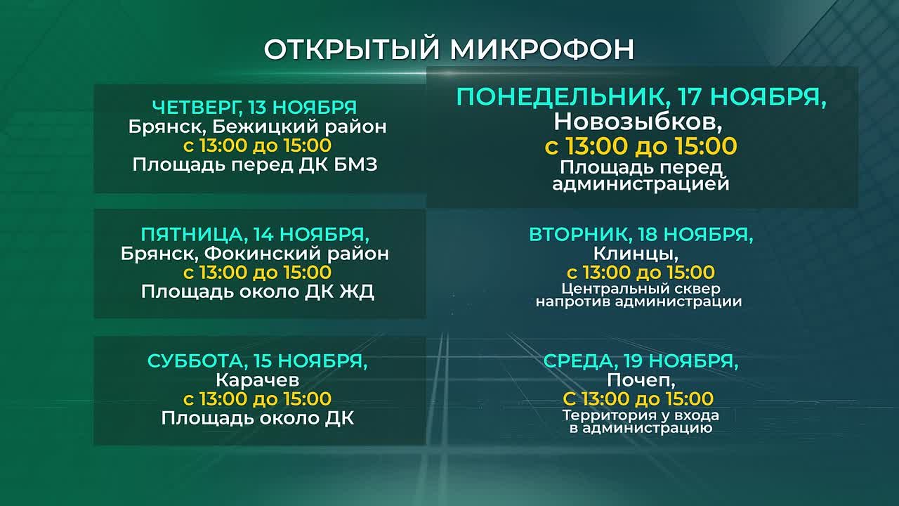 20 ноября в 17:00 жители Брянской области смогут задать вопросы губернатору в формате прямой линии