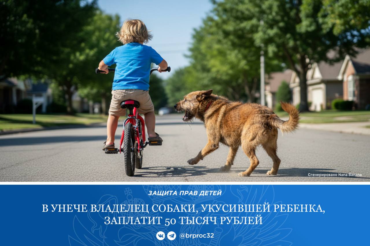 Прокуратура Унечского района защитила интересы ребёнка, пострадавшего от нападения собаки