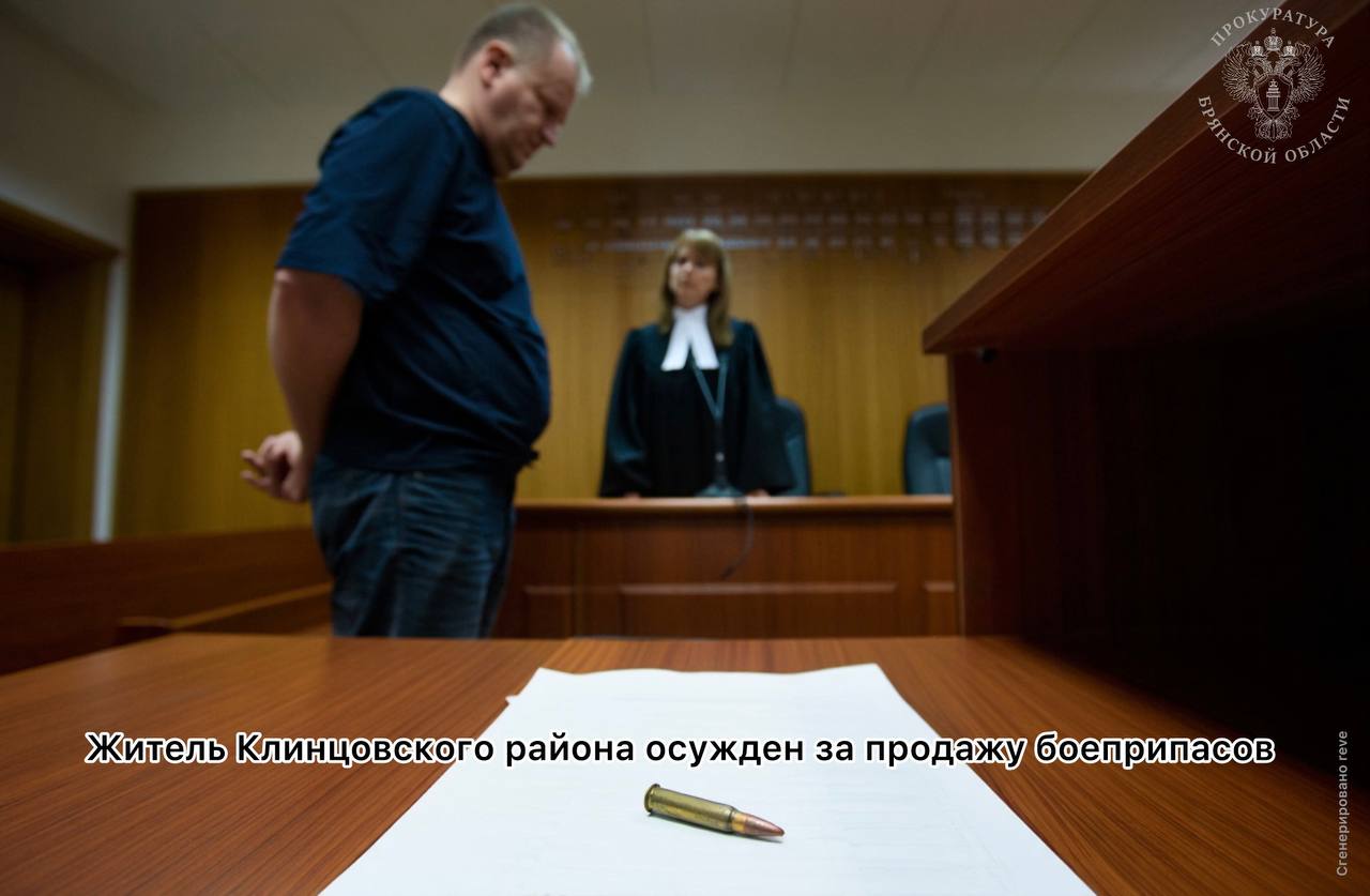 Прокуратура г. Клинцы поддержала обвинение по уголовному делу о сбыте боеприпасов