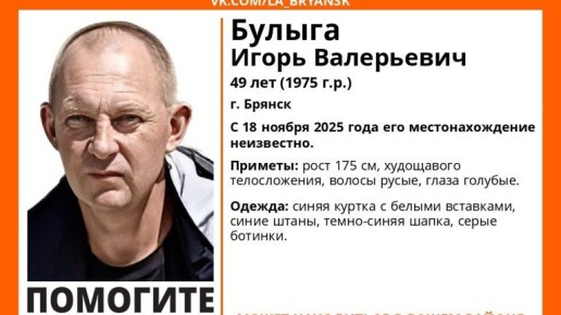 Пропавший в Брянске 49-летний Игорь Булыга найден погибшим