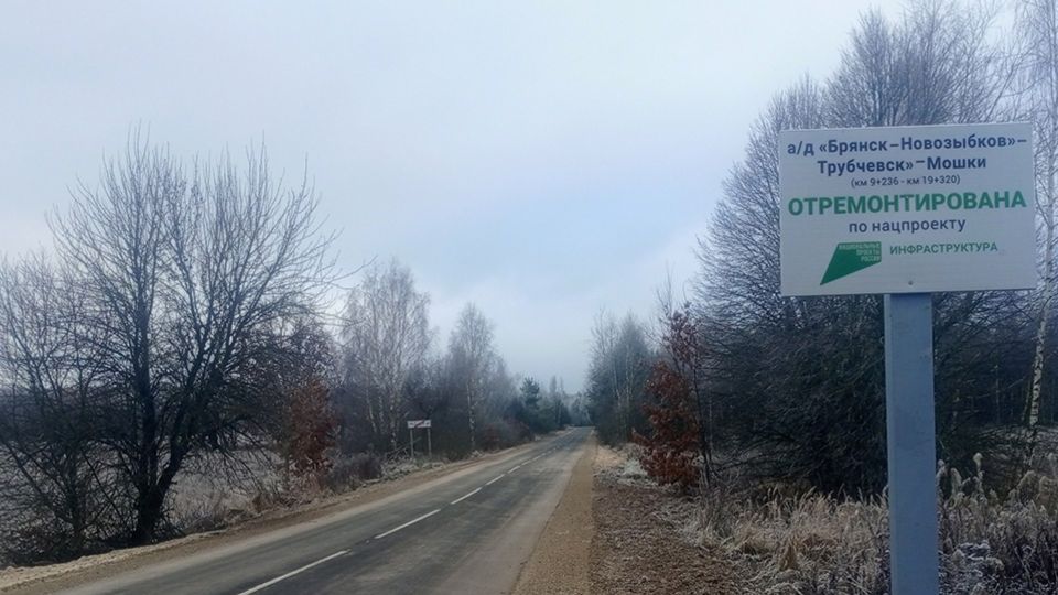 В Брянской области обновили асфальт на участке дороги "Трубчевск-Мошки"