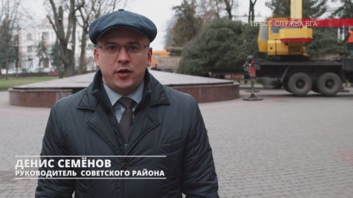 В сквере Карла Маркса установили главную городскую ёлку