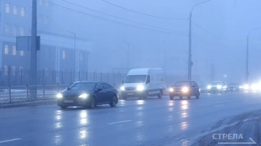 На Брянск сегодня утром, 16 декабря, опустился туман