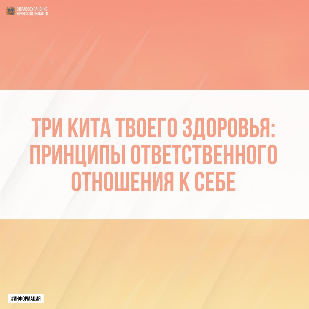 Три кита твоего здоровья: принципы ответственного отношения к себе