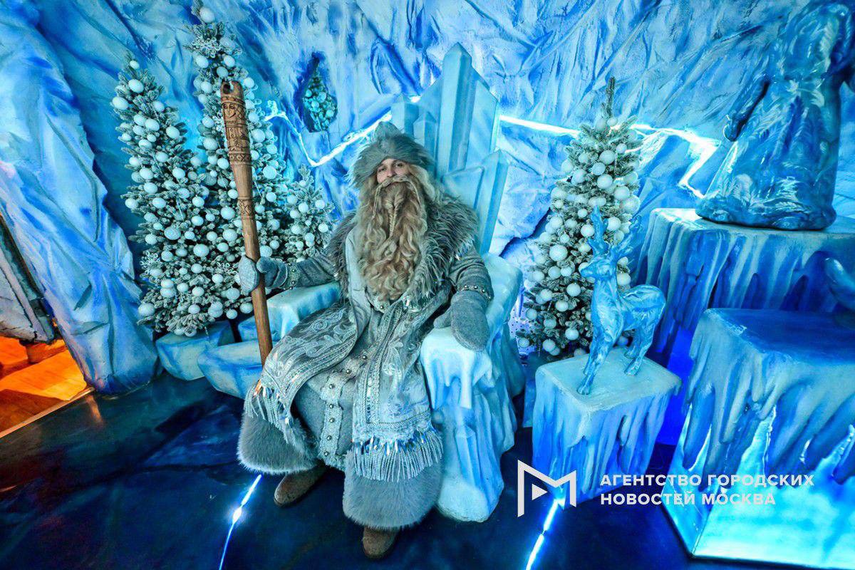 Поезд Деда Мороза сделал остановку на Киевском вокзале в Москве Поезд Деда Мороза сделал остановку на Киевском вокзале в Москве