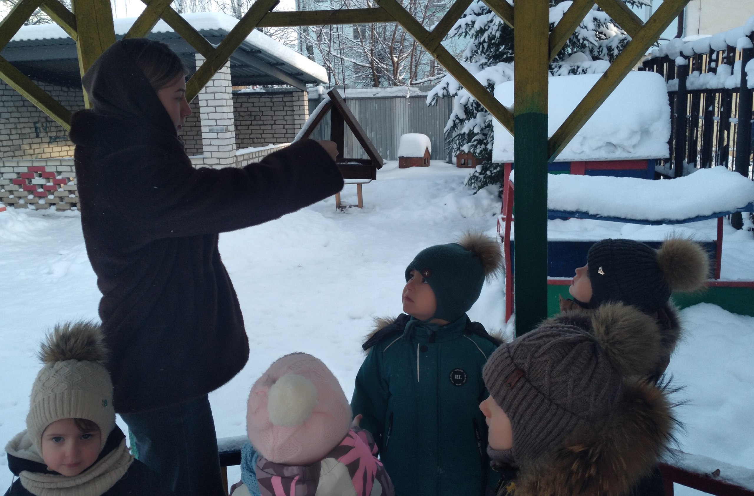 Продолжать знакомство детей с зимующими птицами, их особенностями жизни в зимний период Продолжать знакомство детей с зимующими птицами, их особенностями жизни в зимний период