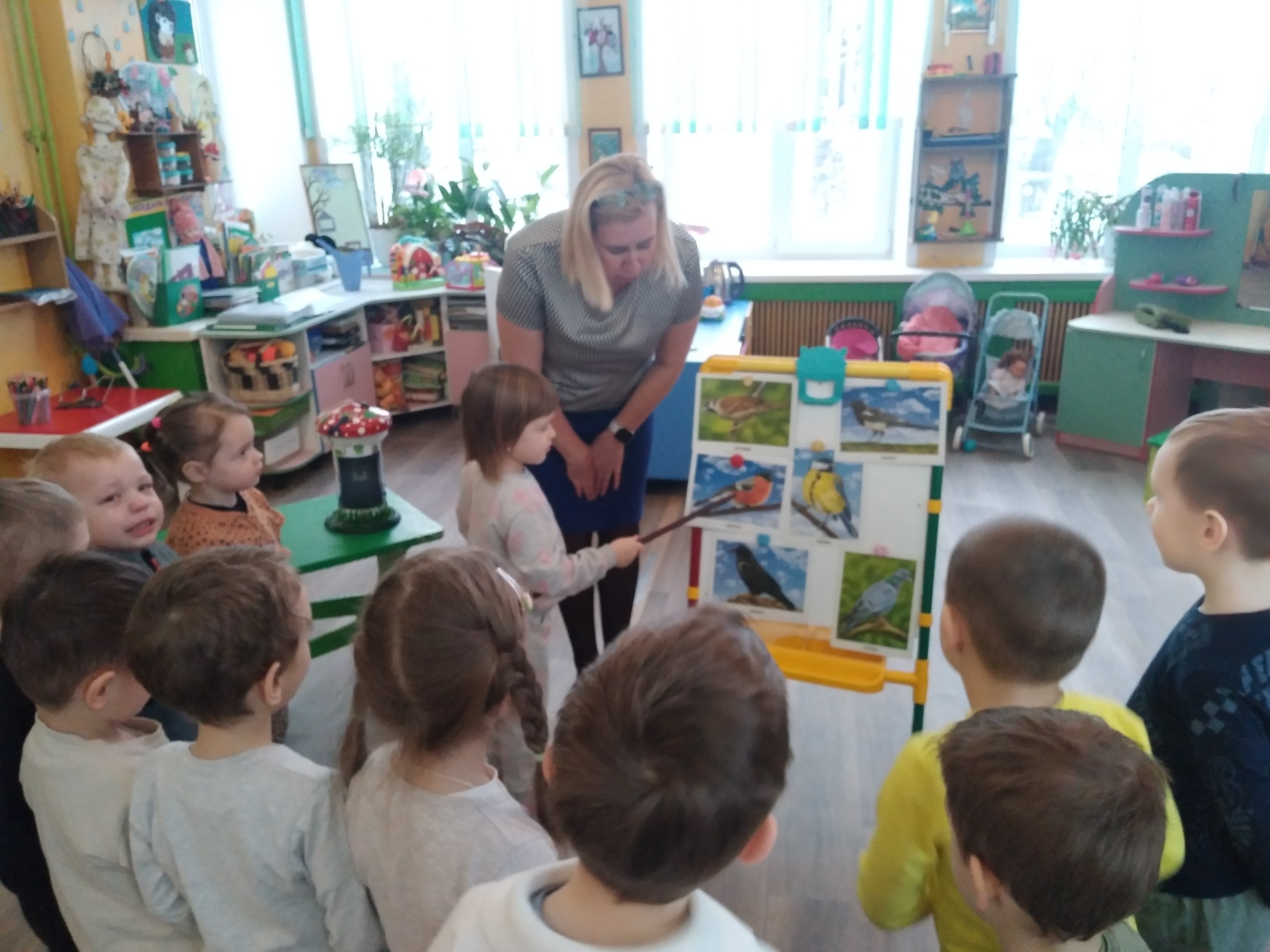 Продолжать знакомство детей с зимующими птицами, их особенностями жизни в зимний период