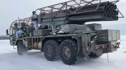 РСЗО 9К57 "Ураган" на новом шасси поступила в 244-ю АБр