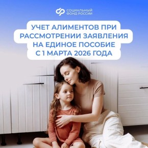 С 1 марта 2026 года меняется порядок учета алиментов при назначении единого пособия