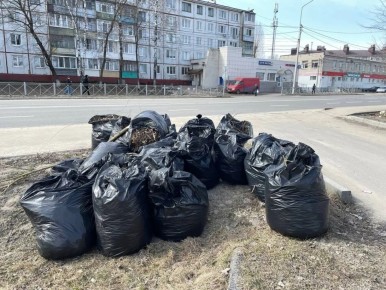 В Брянске при проведении общегородского субботника убрали 917 кубометров мусора