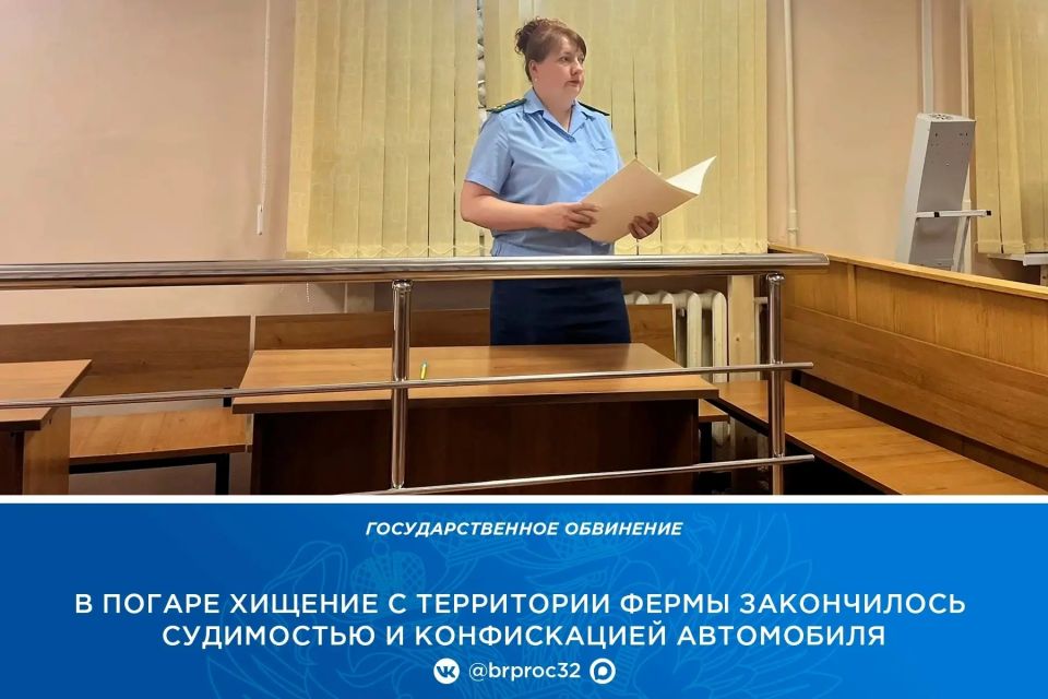 В Погаре двое работников фермы вывезли с ее территории на рабочем автомобиле более 290 кг кормовой добавки, которую в последующем в целях дальнейшего хищения перегрузили в багажник принадлежащего одному из соучастников...