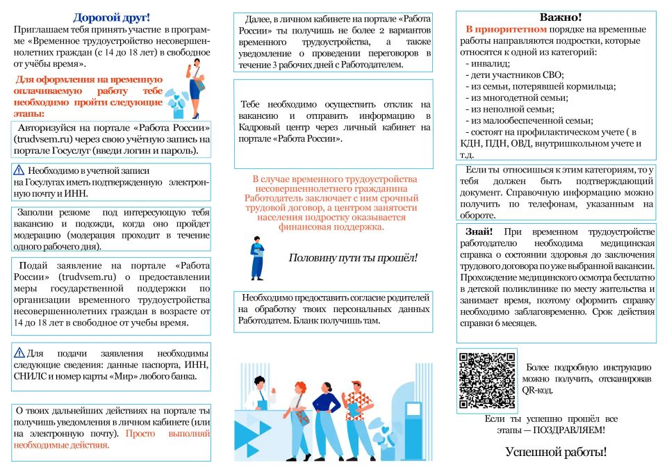 Памятка«Трудоустройство несовершеннолетних в свободное от учебы время» Памятка«Трудоустройство несовершеннолетних в свободное от учебы время»