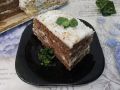 Шоколадный пирог с заварным кремом и кокосовой стружкой
