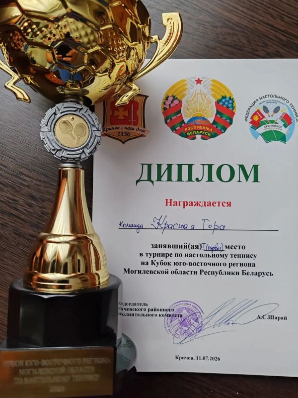 Первое призовое место привезла команда теннисистов нашего района в составе 4 человек: Чижевский Владимир, Попченко Александр, Попченко Владимир, Батуро Александр Первое призовое место привезла команда теннисистов нашего района в составе 4 человек: Чижевский Владимир, Попченко Александр, Попченко Владимир, Батуро Александр