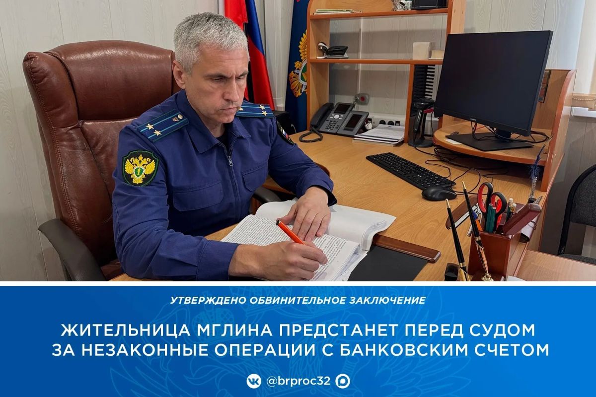 В прокуратуре Мглинского района утверждено обвинительное заключение по уголовному делу в отношении 26-летней местной жительницы