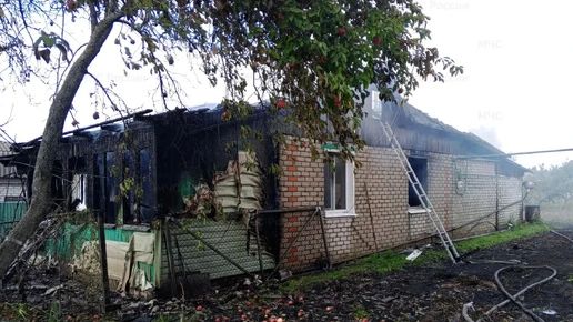 В поселке Локоть сгорел жилой дом на улице Тютчева, пострадавших нет