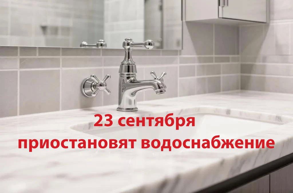 23 сентября с 9.00 до 17.00 будет приостановлено водоснабжение: