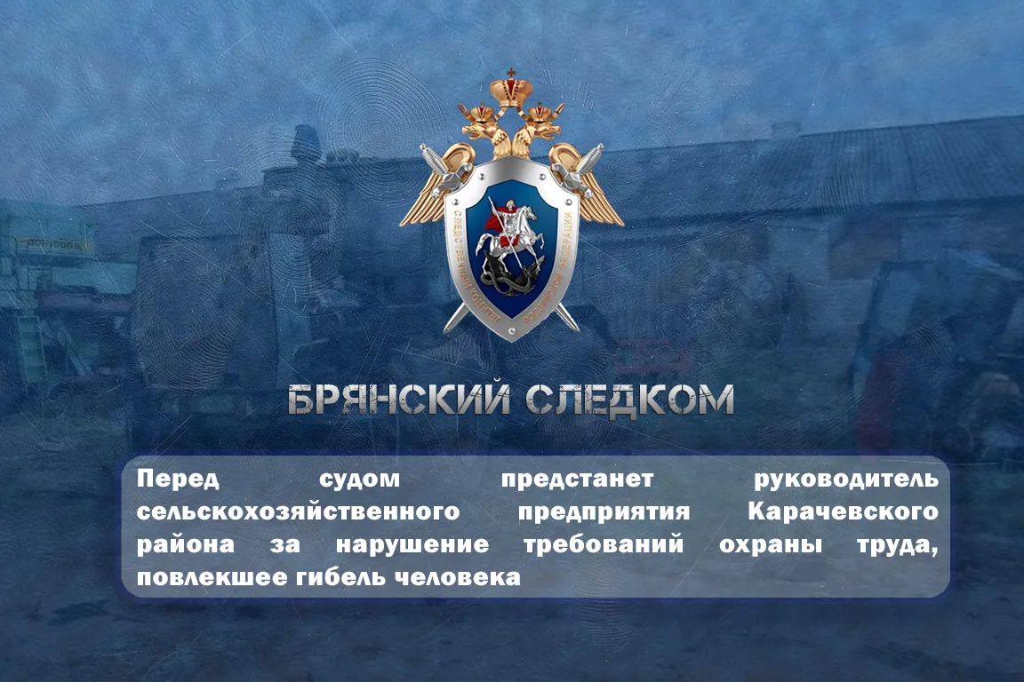 Перед судом предстанет руководитель сельскохозяйственного предприятия Карачевского района за нарушение требований охраны труда, повлекшее гибель человека