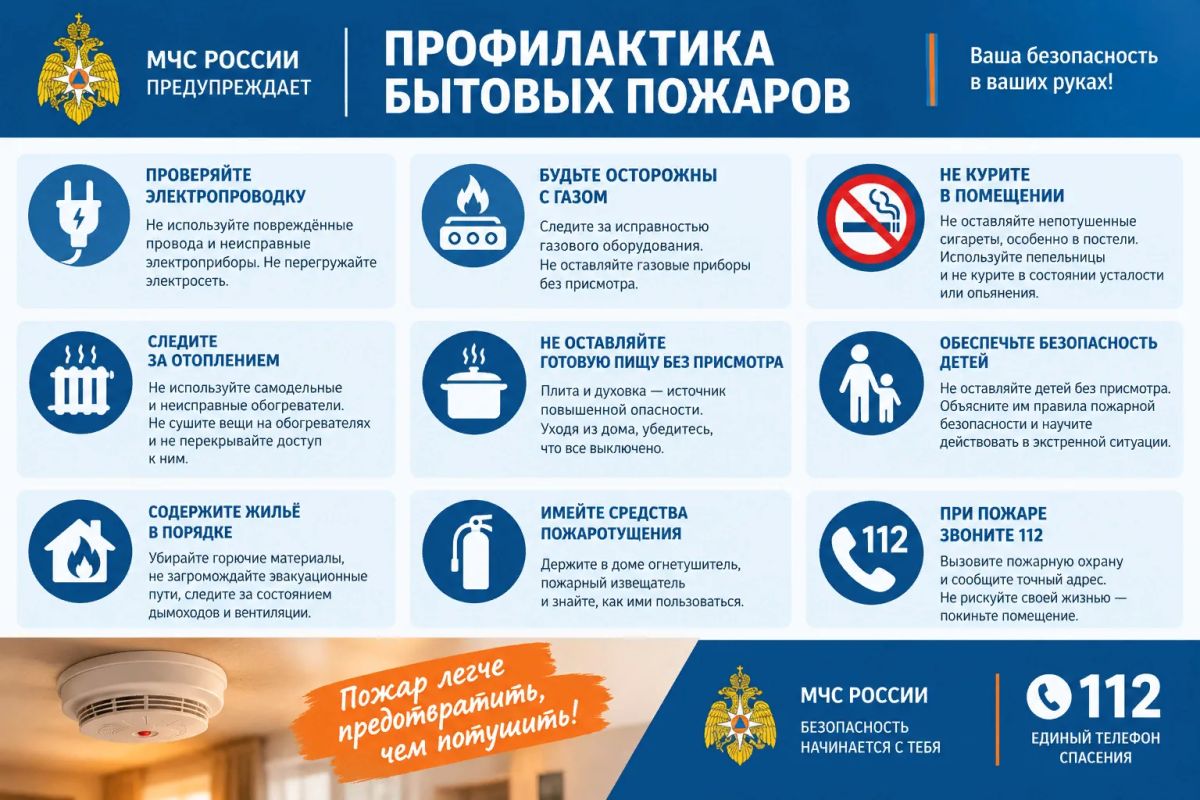 Памятка МЧС России: как защитить свой дом от пожара