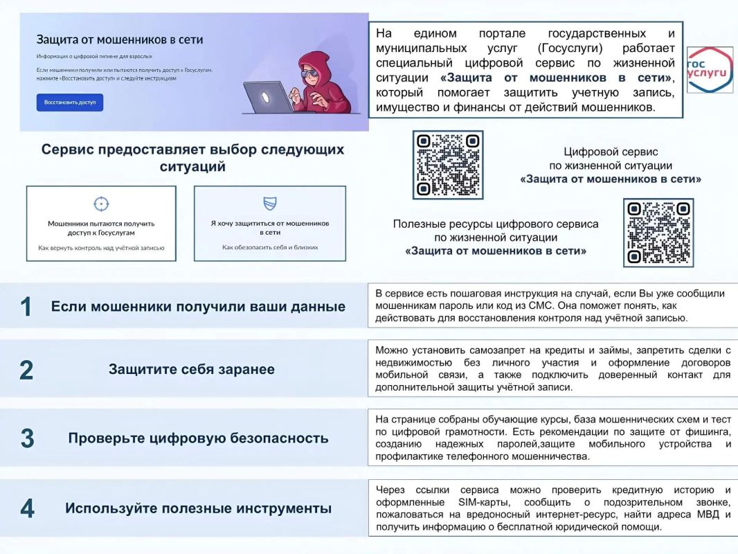 Цифровой сервис по жизненной ситуации "Защита от мошенников в сети"