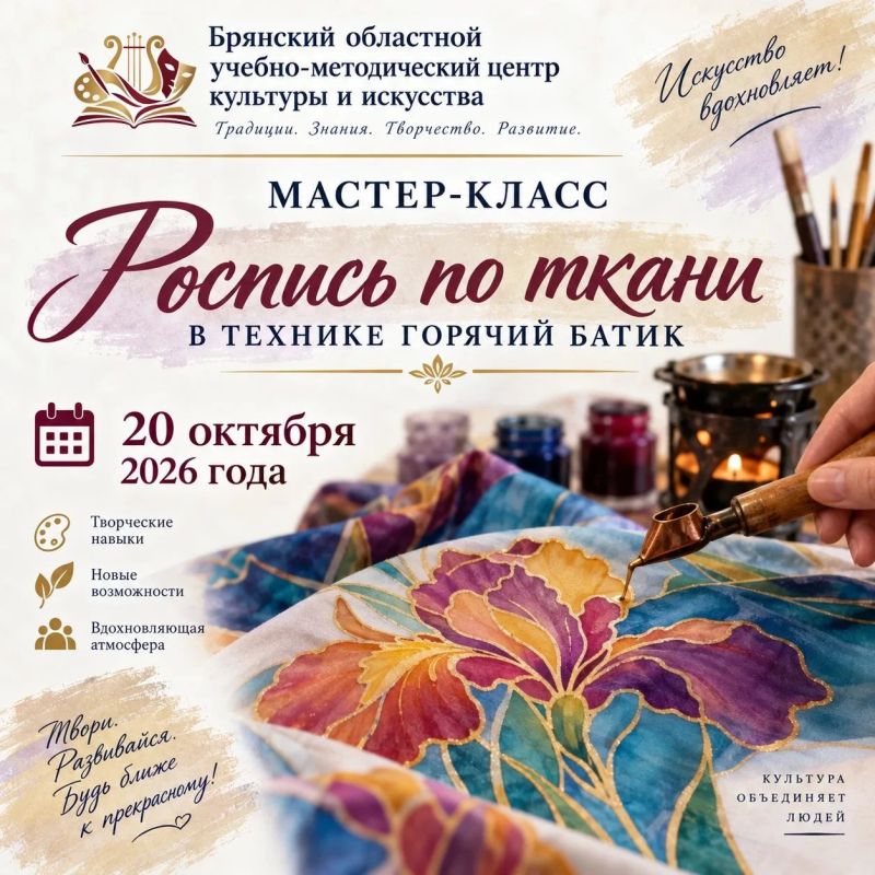 МАСТЕР-КЛАСС ПО ДЕКОРАТИВНО-ПРИКЛАДНОМУ ИСКУССТВУ: ИЗУЧАЕМ ТЕХНИКУ ГОРЯЧИЙ БАТИК
