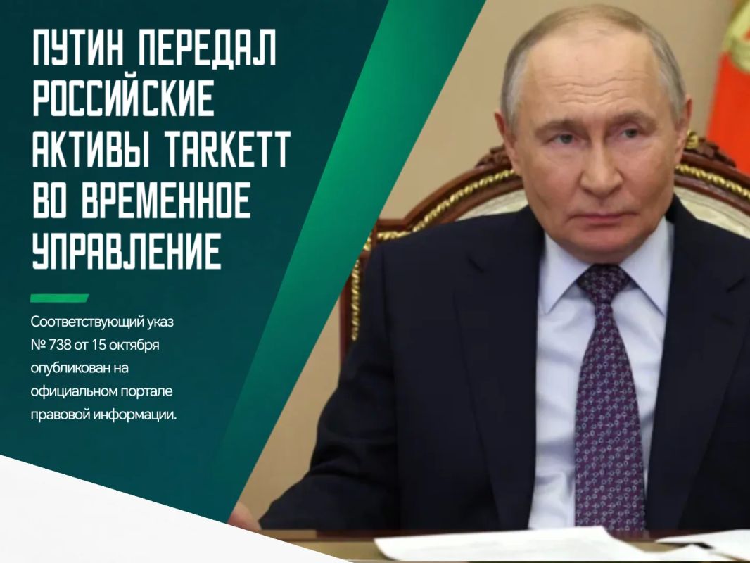 Президент Владимир Путин передал российские активы французского производителя напольных покрытий Tarkett во временное управление