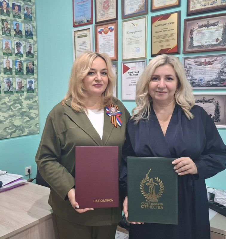 Инна Мухина: Заключила официальное соглашение о сотрудничестве с региональным отделением Комитета семей воинов Отечества – руководитель Марина Николаевна Седнева