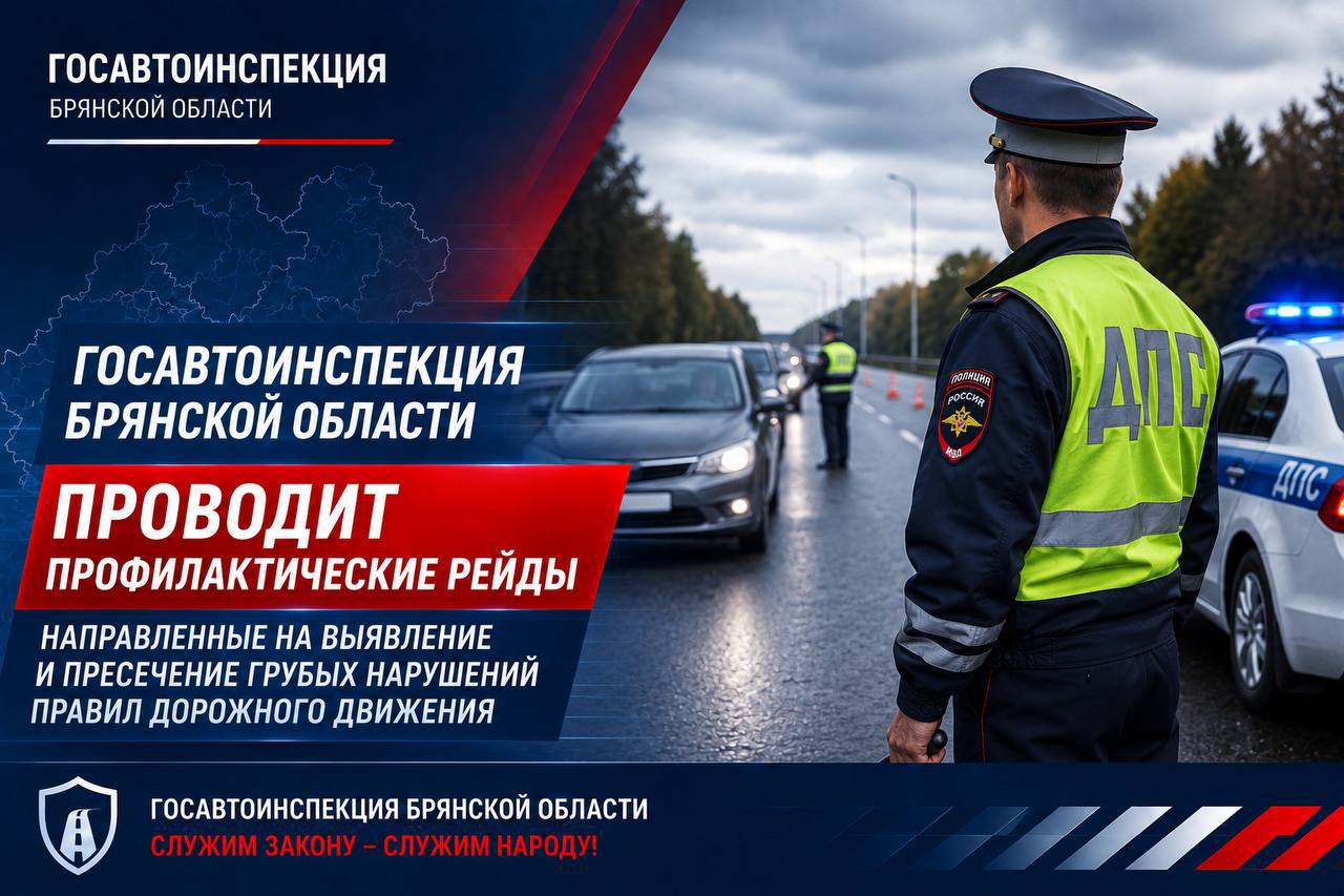 Госавтоинспекция Брянской области проводит профилактическое мероприятие «Встречная полоса»